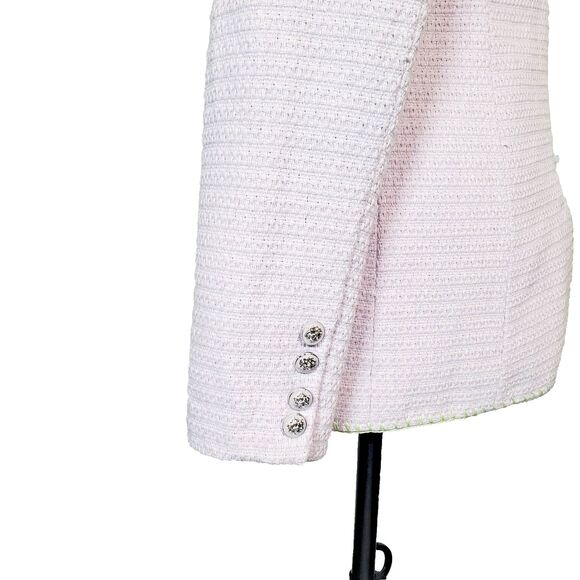 NEW 7 For All Mankind Women’s Tweed Blazer Small Purple Silver Button Jacket - Picture 5 of 12